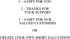 1 – A GIFT FOR